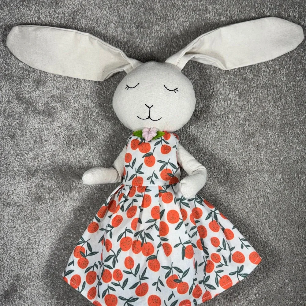 Decorative Bunny Long Legged Orange Fruit Dress Weighted Shelf Sitter‎
